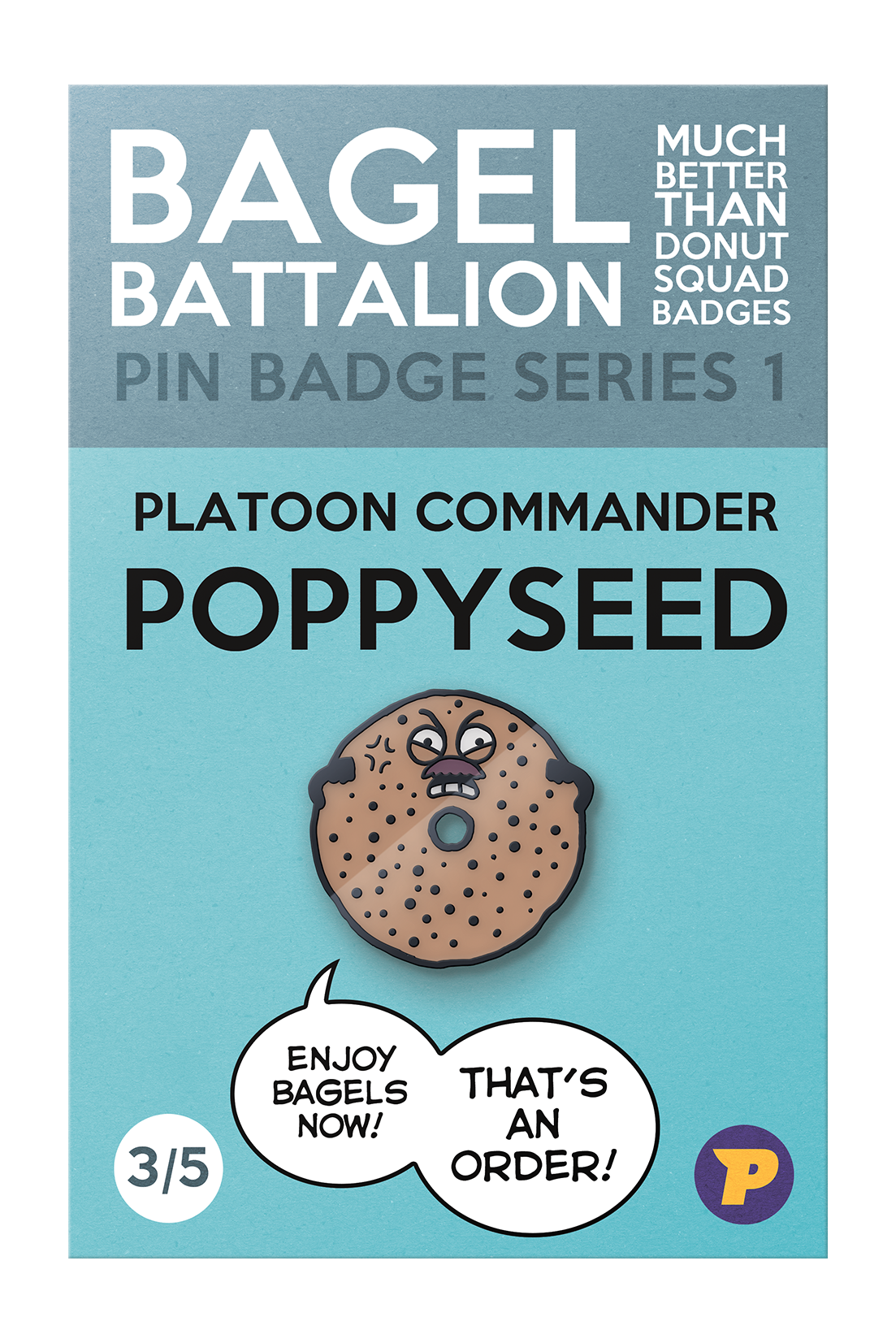 Bagel Battalion Platoon Commander Poppyseed pin badge