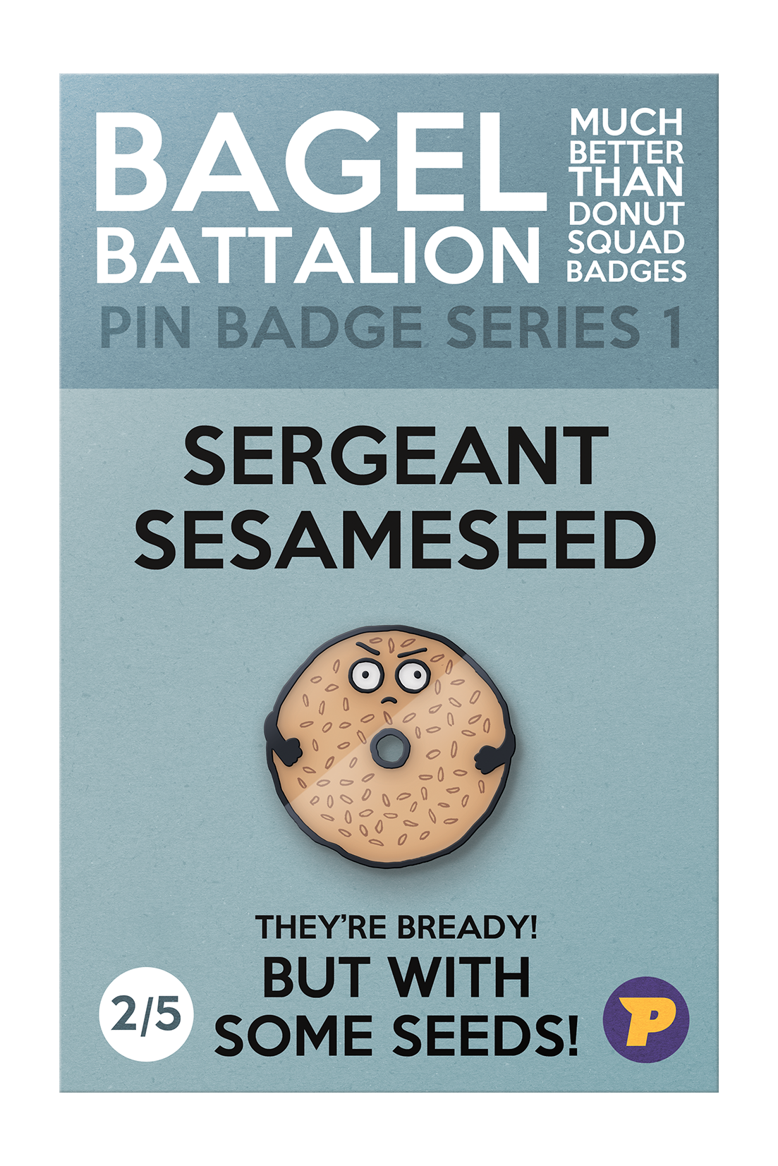 Bagel Battalion Sergeant Sesameseed pin badge
