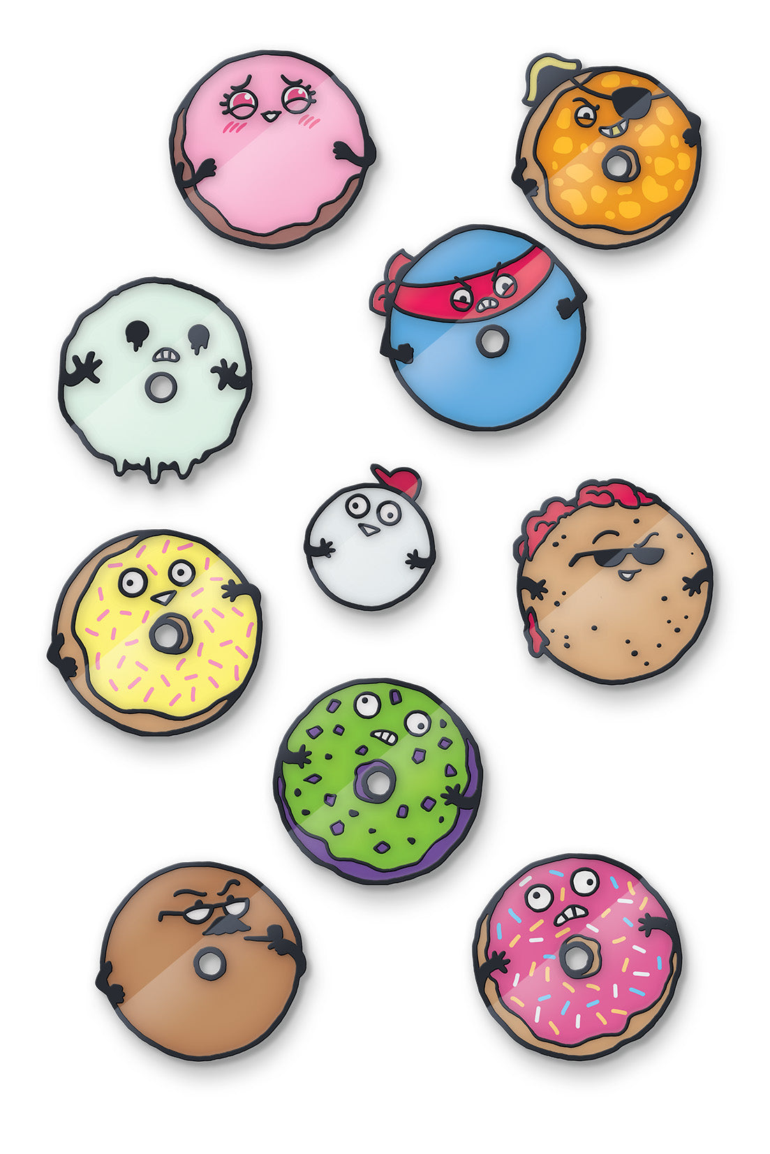 Donut Squad pin badges bundle - series 1 and 2
