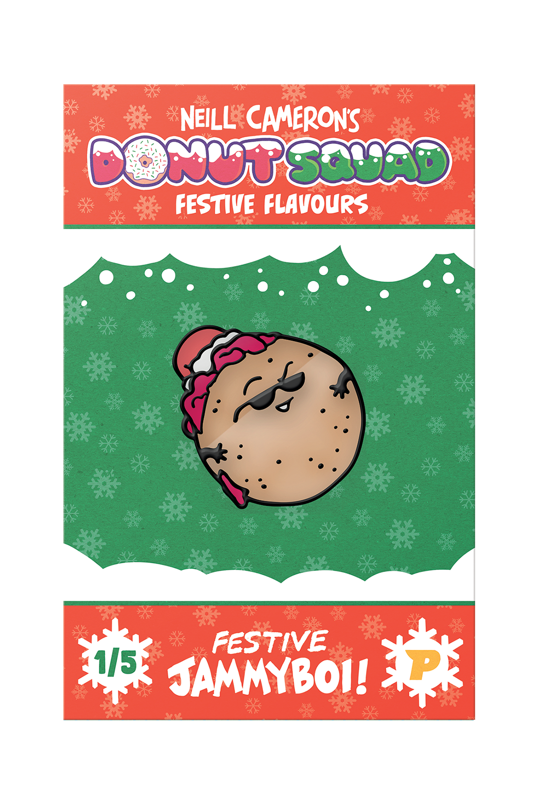 Donut Squad festive pin badges gift bundle