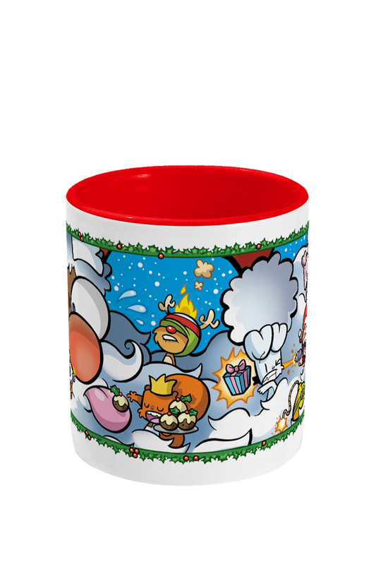 Bunny vs Monkey xmas mug