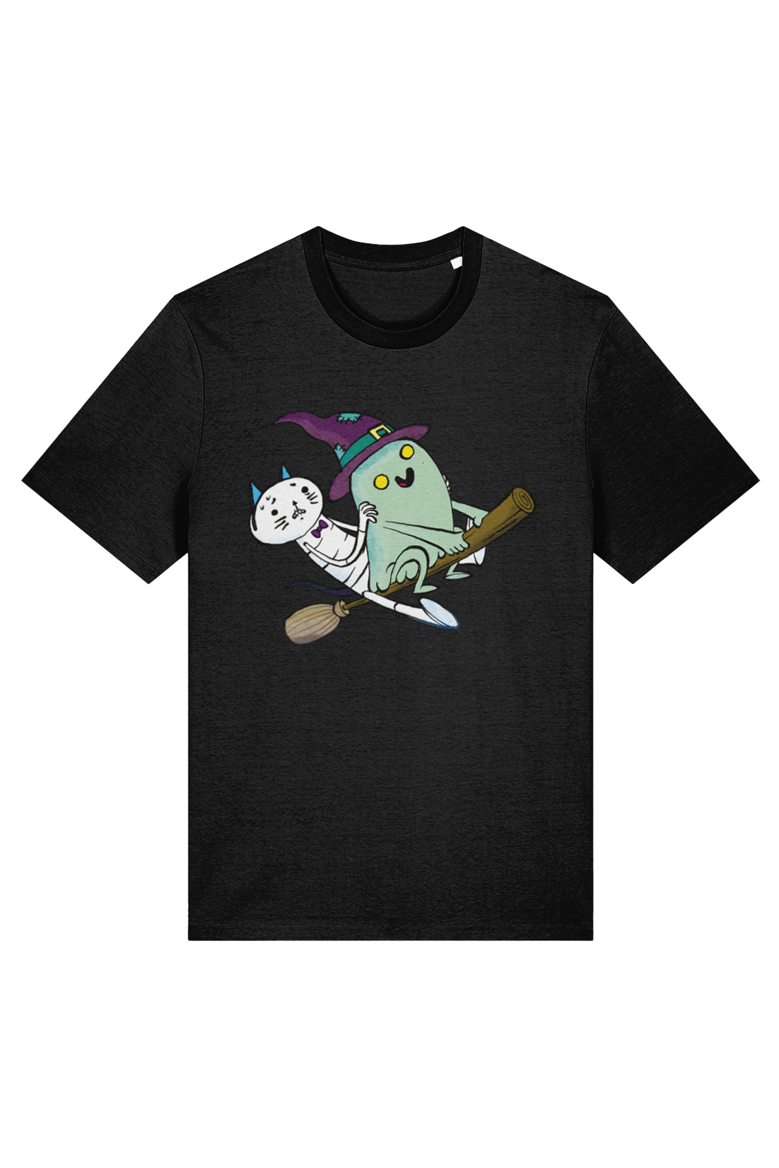 Clatters and Bump Broomstick adult t-shirt