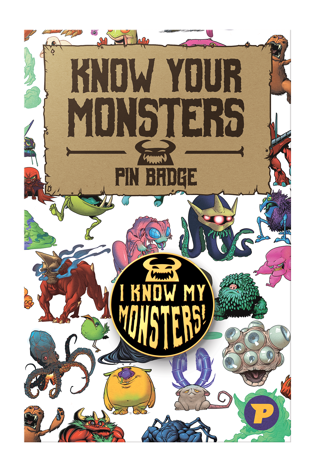 the monsters know Know Your Monsters pin badge