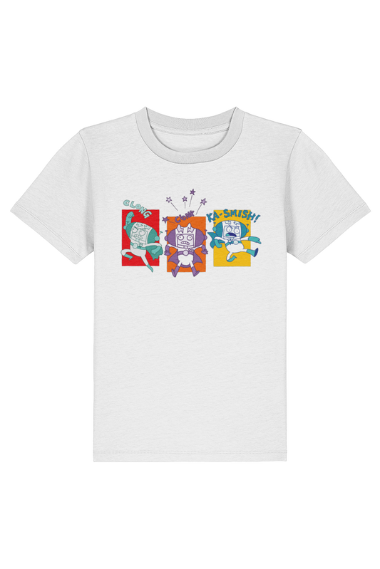 Star Cat Spaceington Squares kids t-shirt