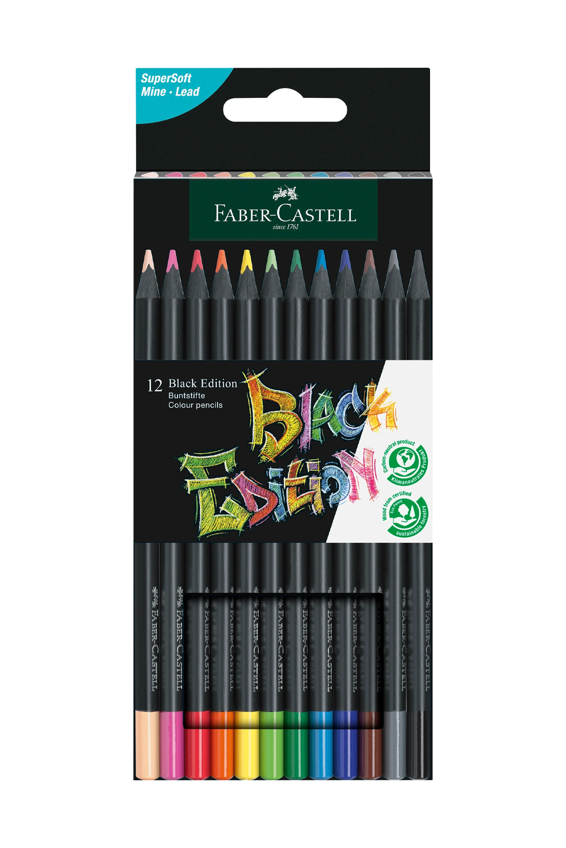 Faber-Castell Black Edition Colouring Pencils (x 12)