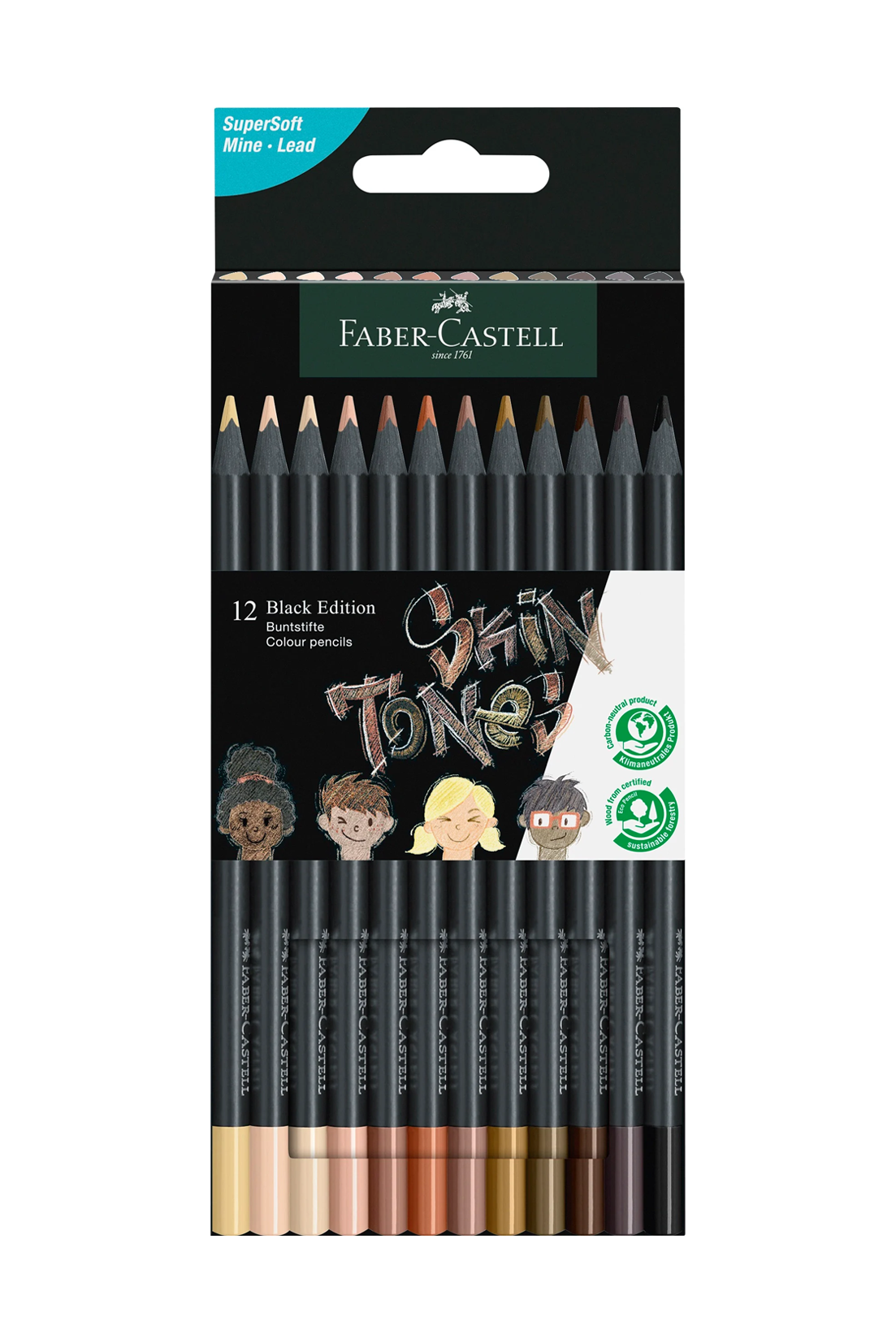 Faber-Castell Black Edition Colouring Pencils - Skin Tones (x 12)