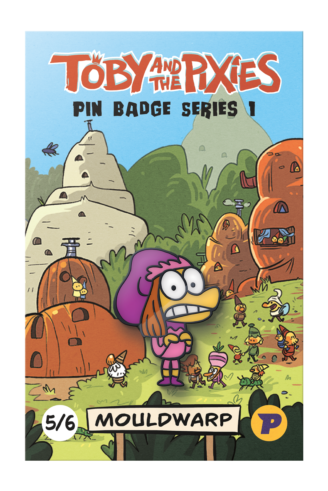 Toby and the Pixies Mouldwarp pin badge