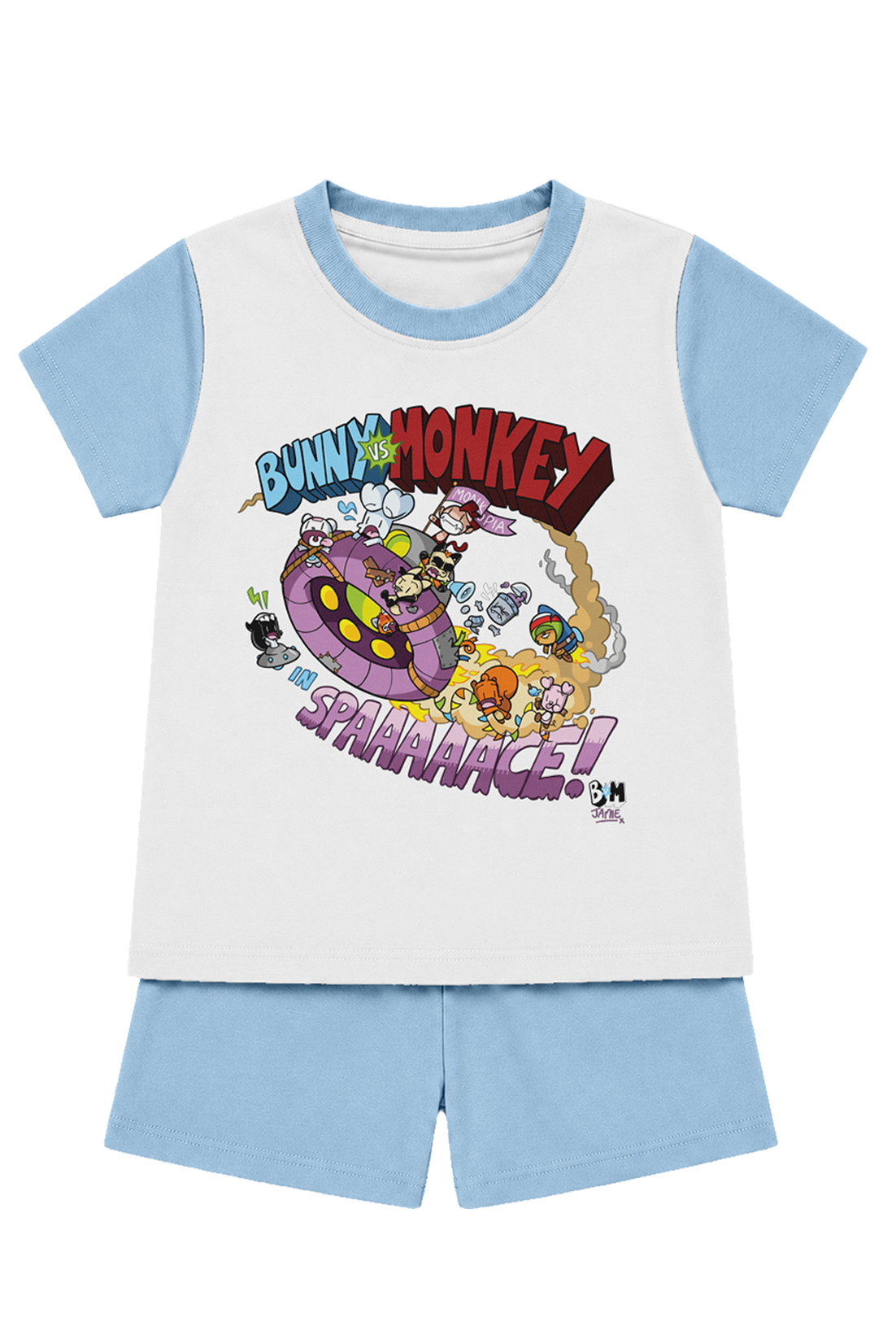 Bunny vs Monkey In Space kids pyjamas