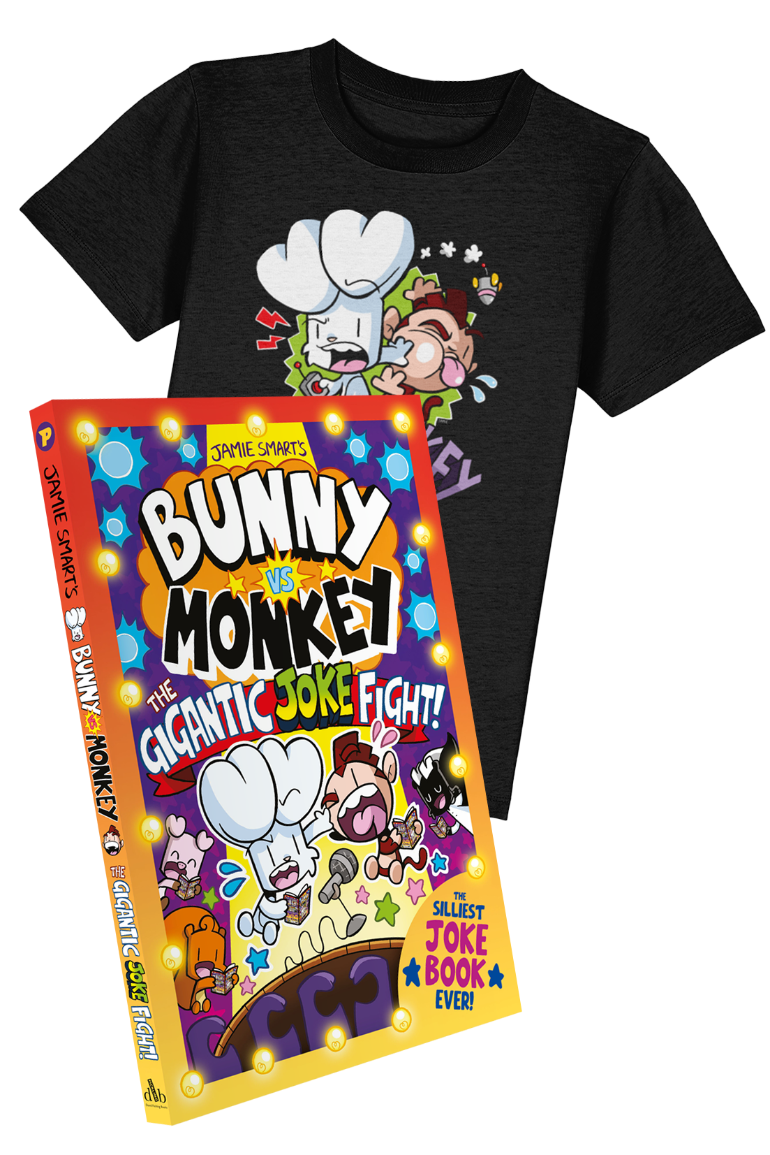 Bunny vs Monkey: The Gigantic Joke Fight book and t-shirt bundle