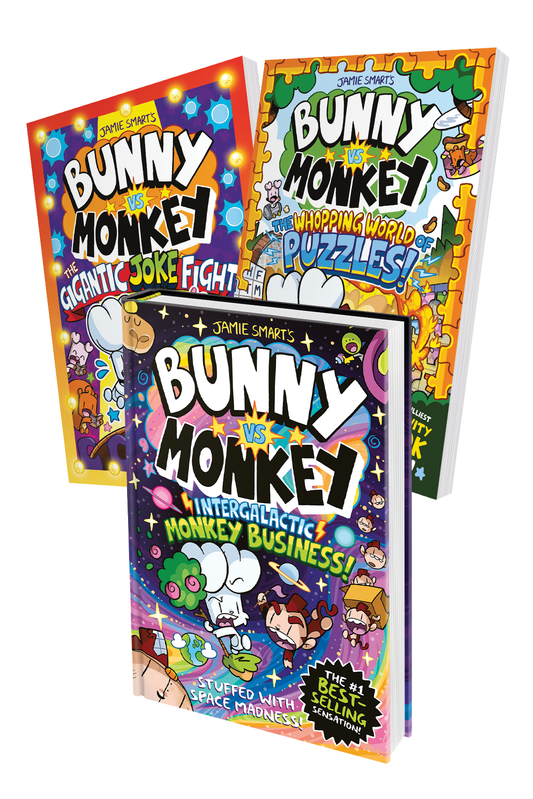 Bunny vs Monkey Intergalactic Monkey Business jokes and puzzle bundle