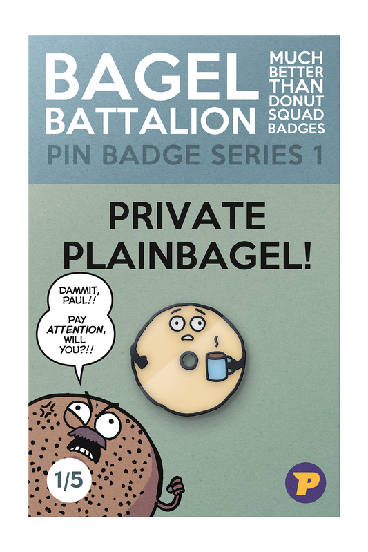 Bagel Battalion Private Plain Bagel pin badge