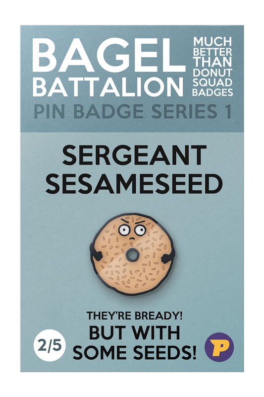 Bagel Battalion Sergeant Sesameseed pin badge