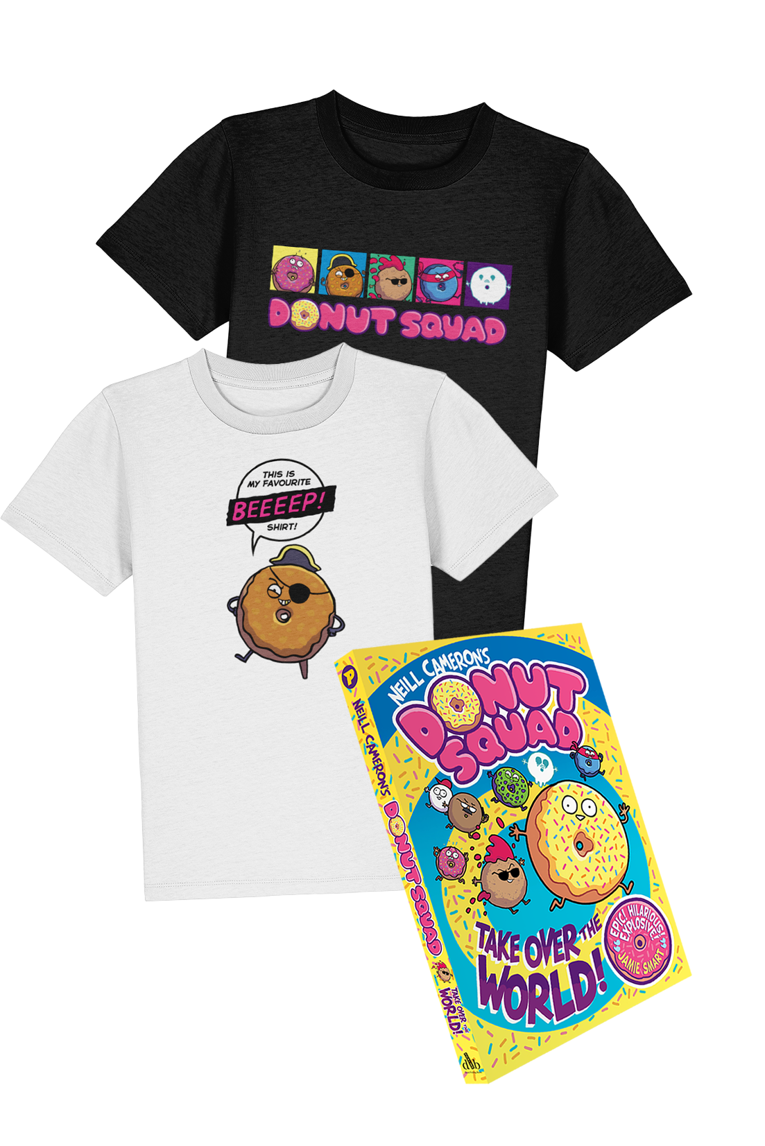 Donut Squad book and two t-shirts bundle (book 1)