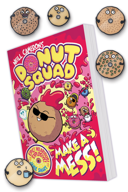 Donut Squad Bagel Battalion book and pin badges bundle (books 2)