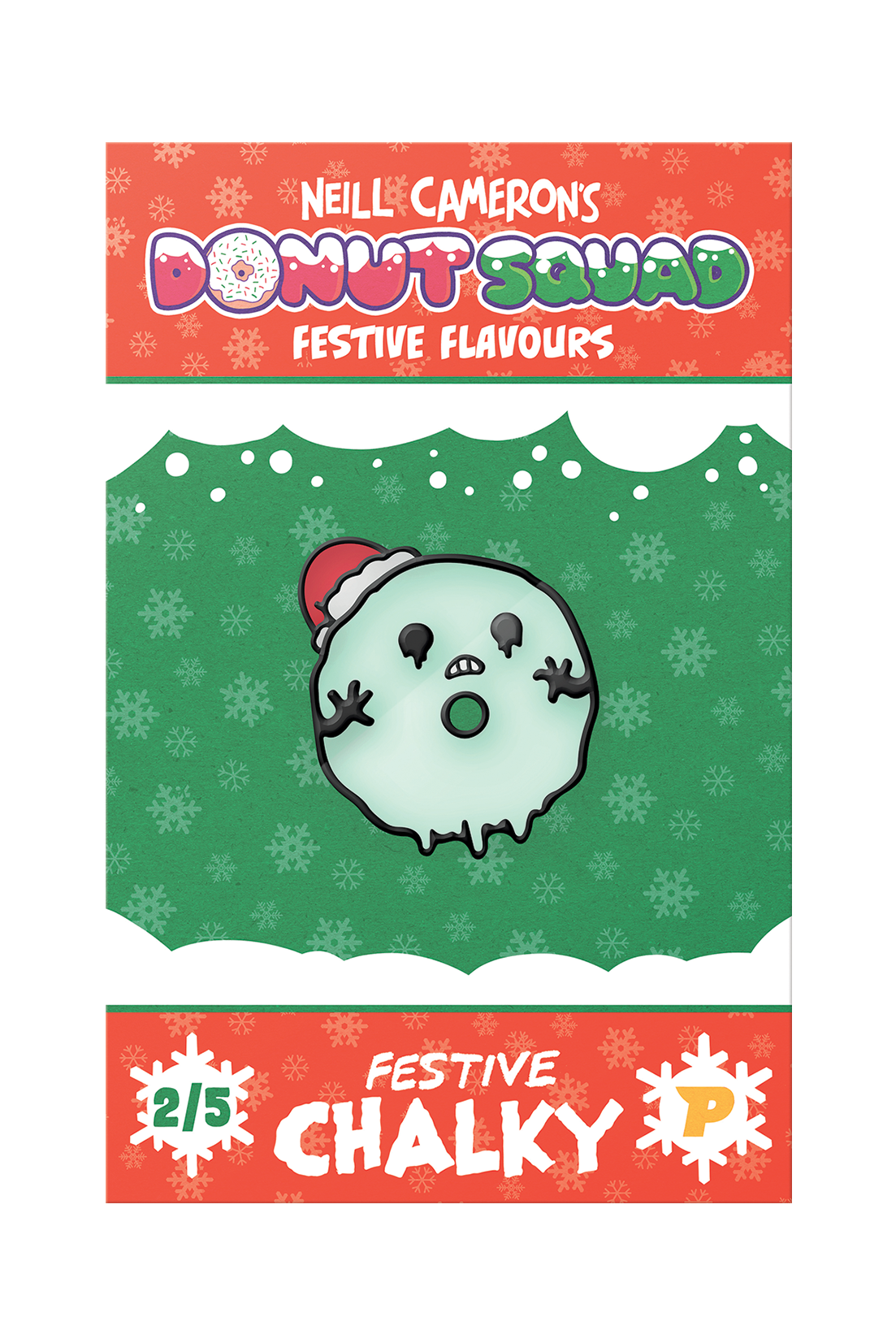Donut Squad festive pin badges gift bundle