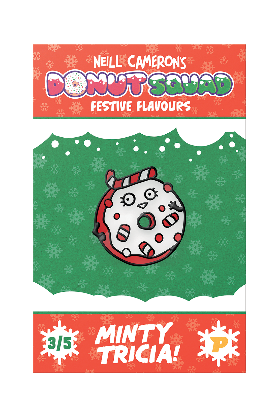 Donut Squad festive pin badges gift bundle