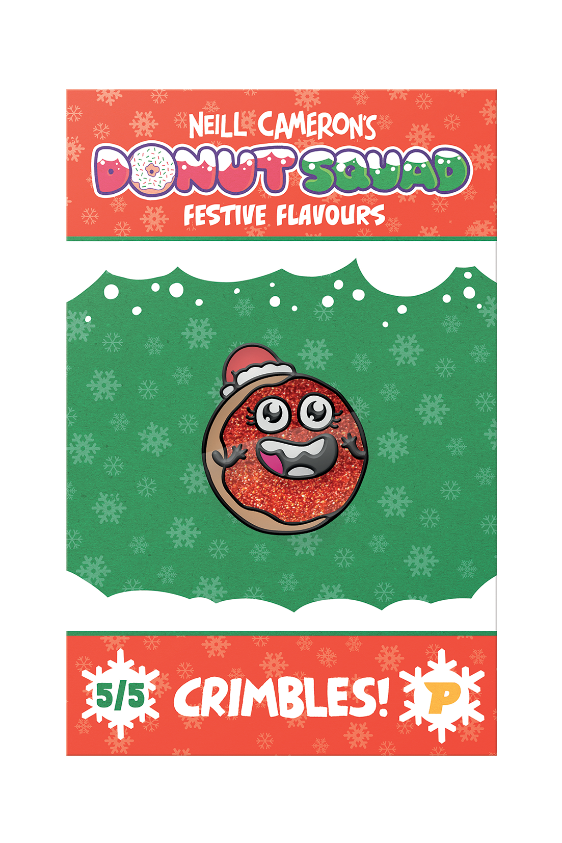 Donut Squad festive pin badges gift bundle