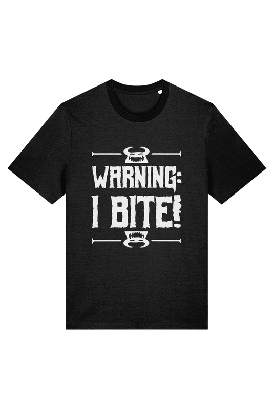 Know Your Monsters "Warning: I Bite!" adult t-shirt