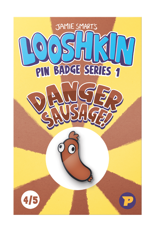 Looshkin Danger Sausage pin badge