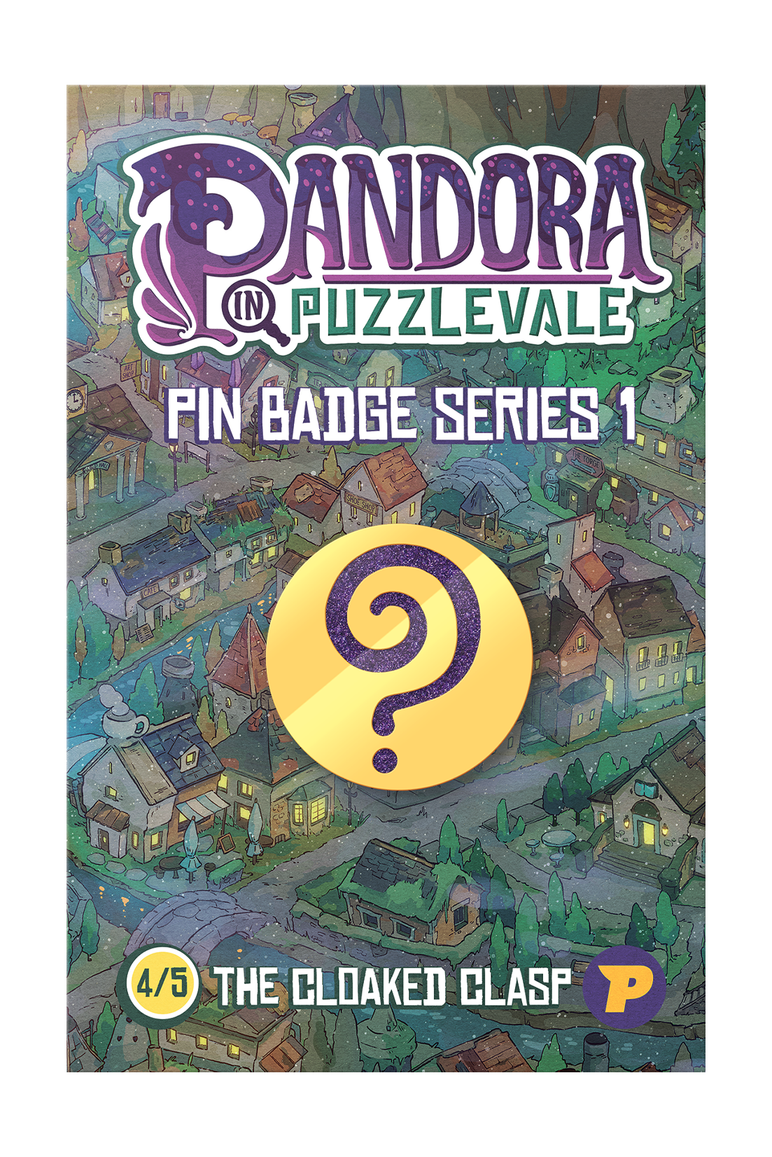 Pandora in Puzzlevale The Cloaked Clasp pin badge