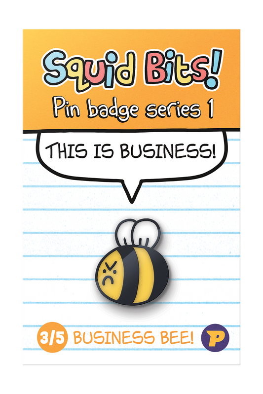 Squid Bits Business Bee pin badge