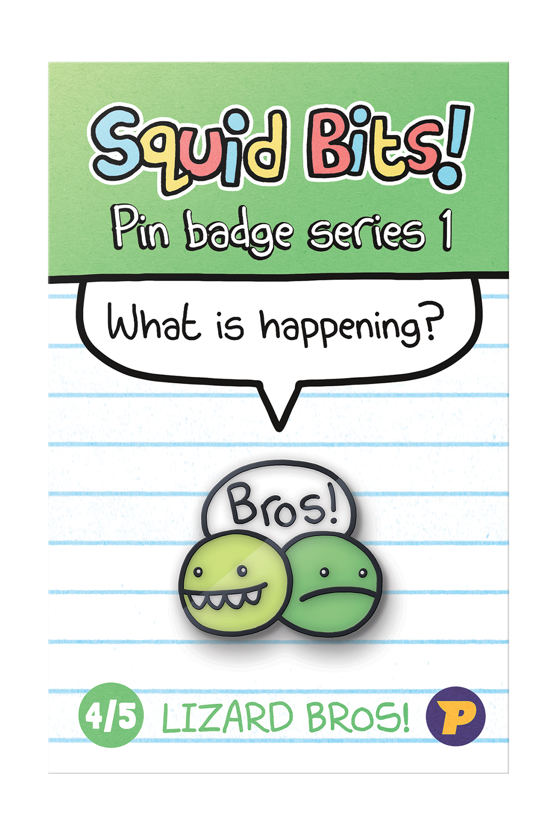 Squid Bits Lizard Bros pin badge