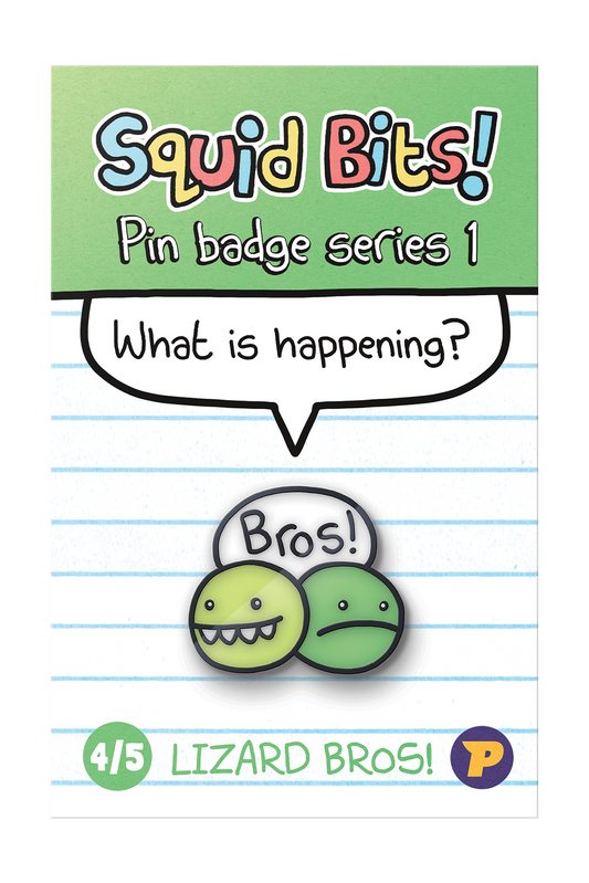 Squid Bits Lizard Bros pin badge