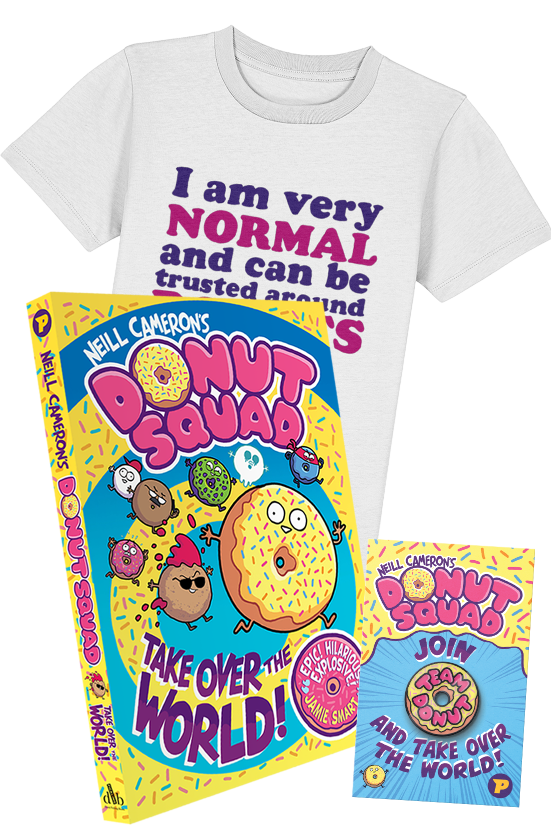 Donut Squad "I am very normal" book and t-shirt bundle