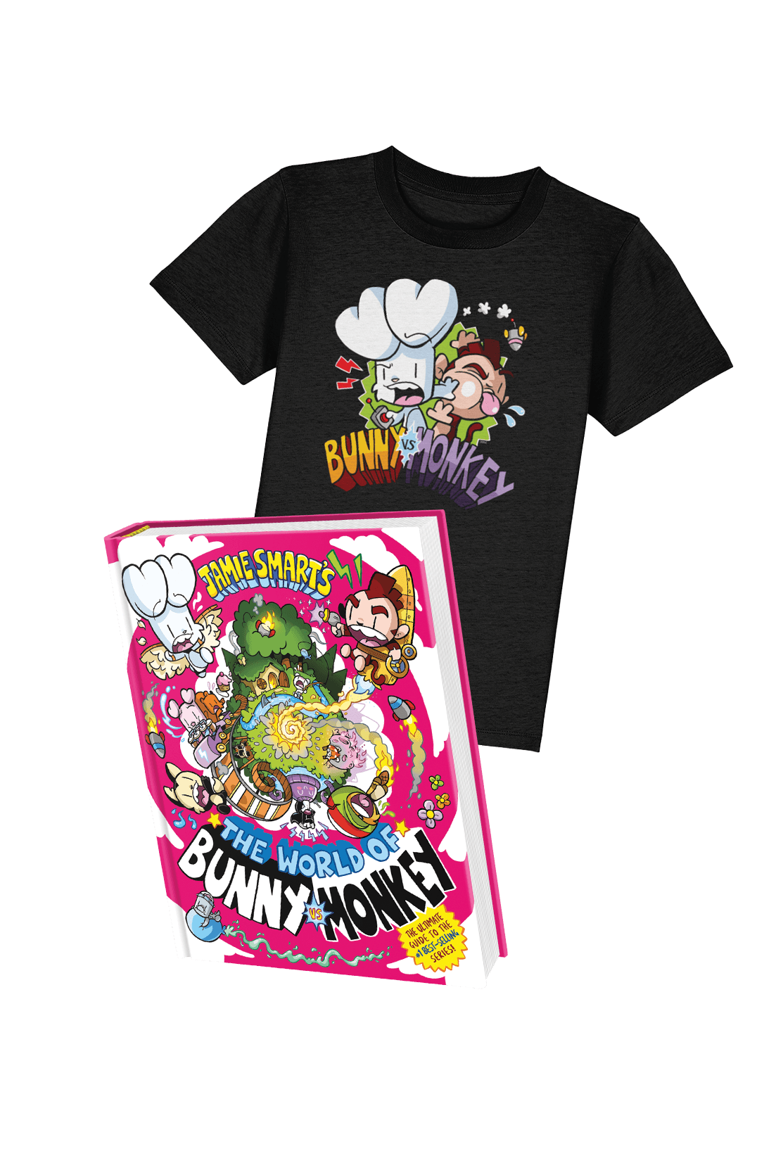 World of Bunny vs Monkey book and t-shirt bundle