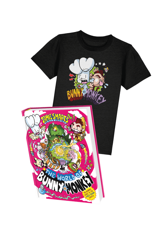 World of Bunny vs Monkey book and t-shirt bundle
