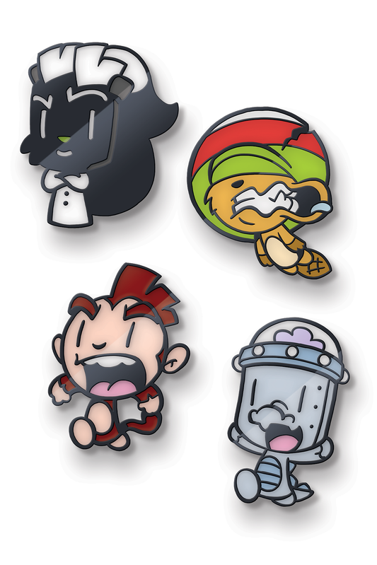 Bunny vs Monkey Team Monkey pin badge bundle