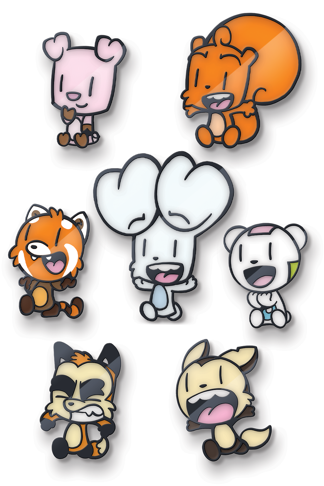 Bunny vs Monkey Team Bunny pin badge bundle