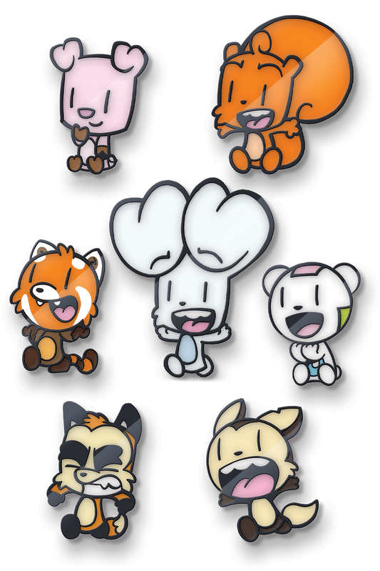 Bunny vs Monkey Team Bunny pin badge bundle