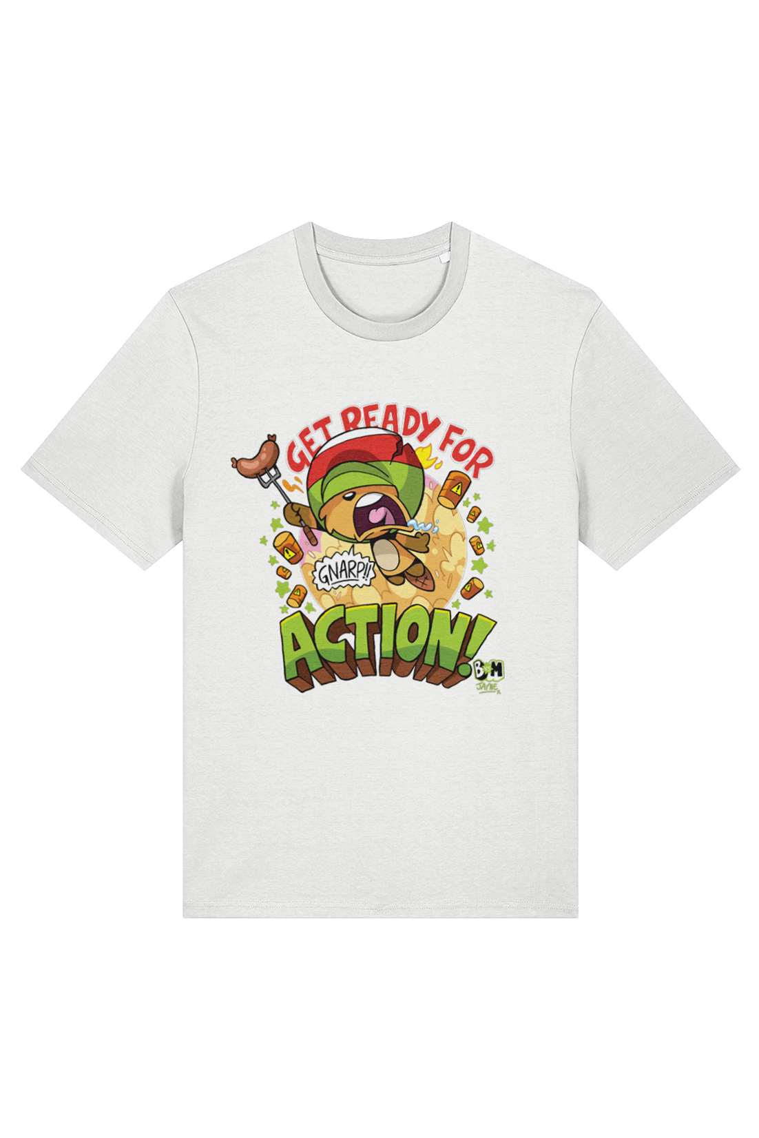 Bunny vs Monkey Action Beaver adult t-shirt