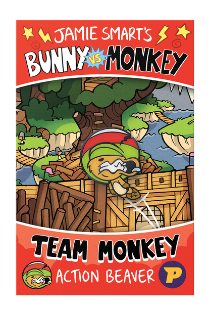 Bunny vs Monkey Action Beaver pin badge
