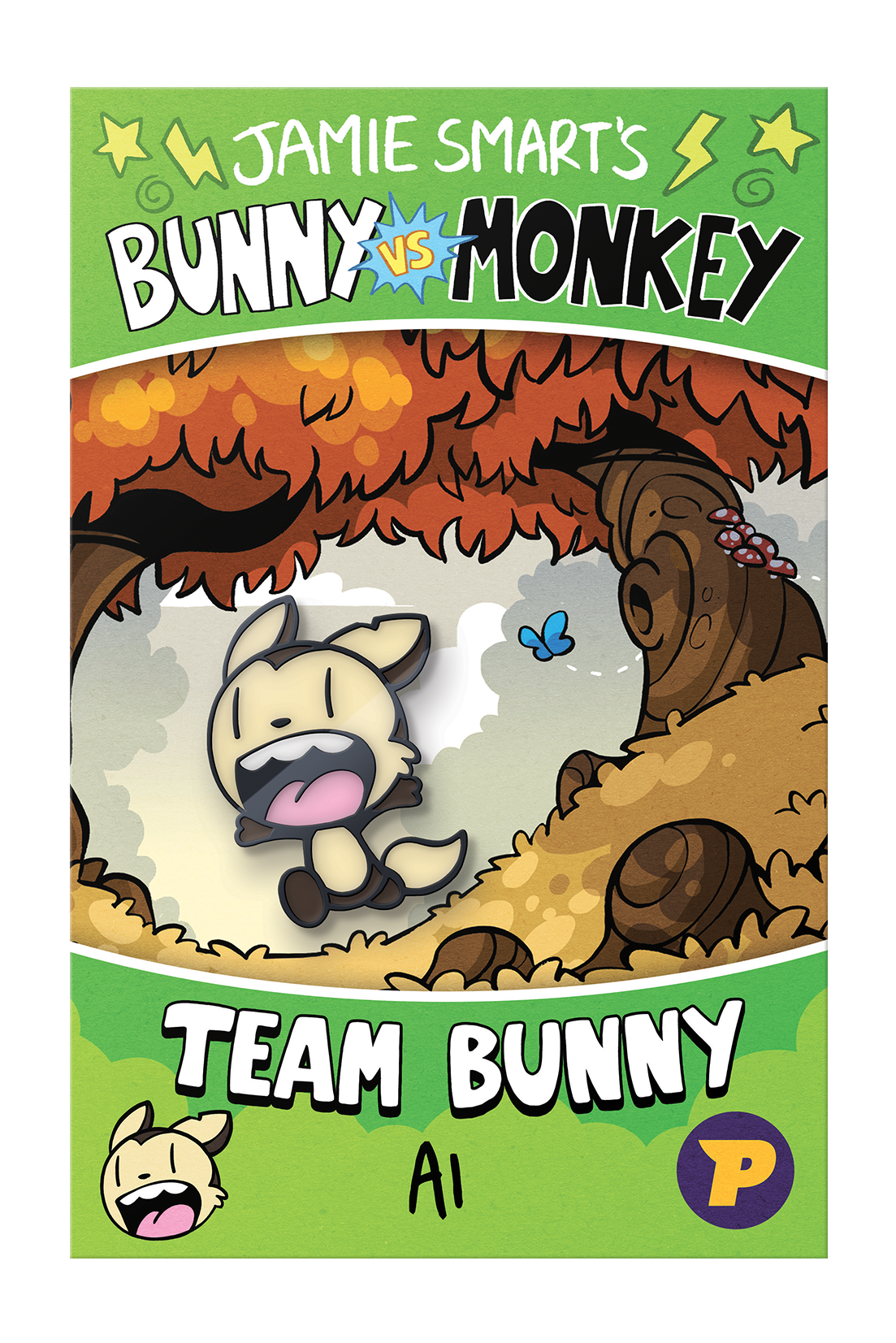 Bunny vs Monkey Ai pin badge