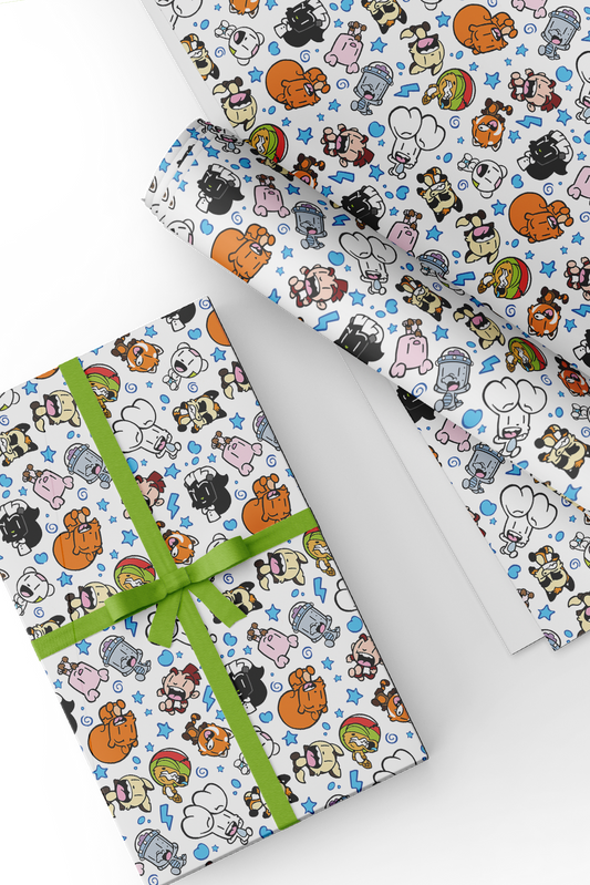 Bunny vs Monkey wrapping paper pack