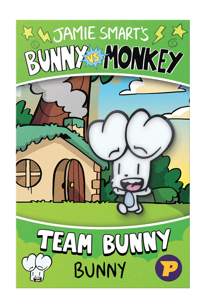 Bunny vs Monkey Bunny pin badge