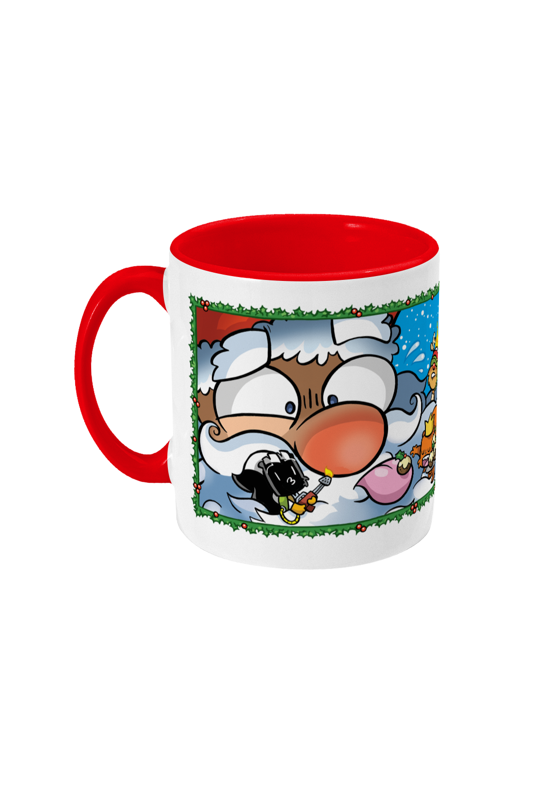 Bunny vs Monkey Christmas mug gift