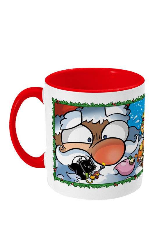 Bunny vs Monkey Christmas mug gift