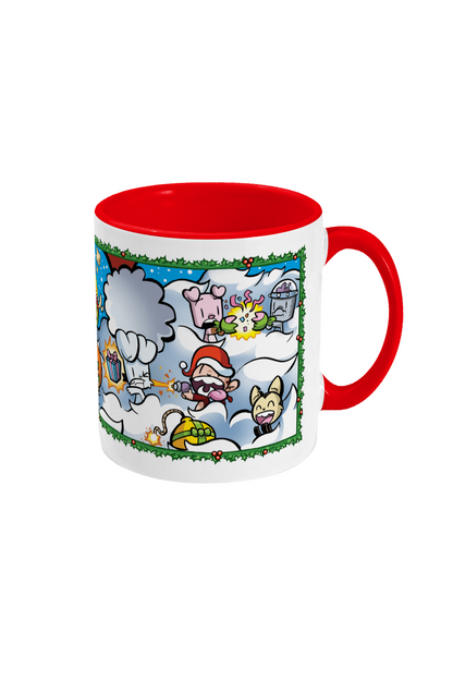 Bunny vs Monkey Christmas mug gift