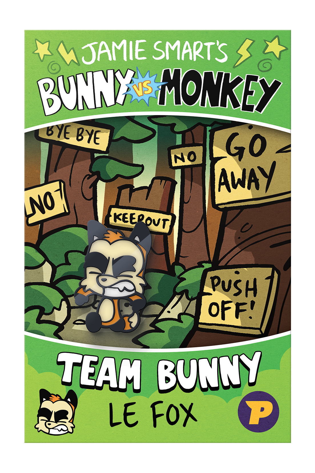 Bunny vs Monkey Le Fox pin badge