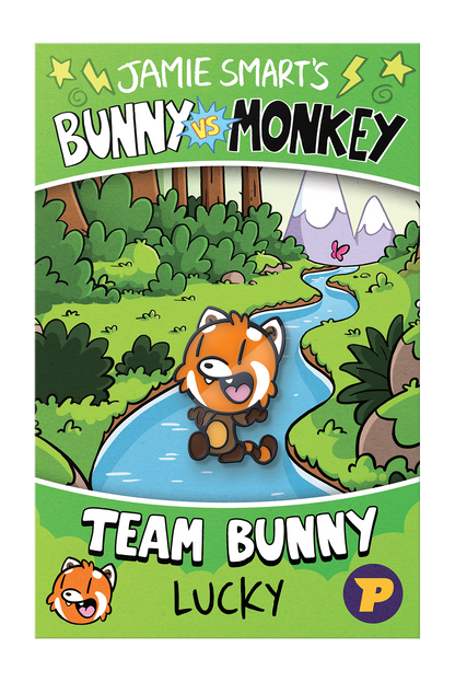 Bunny vs Monkey Lucky pin badge