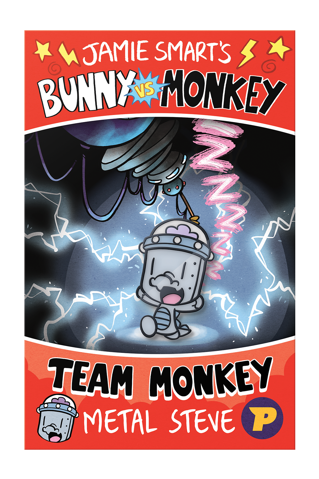 Bunny vs Monkey Metal Steve pin badge