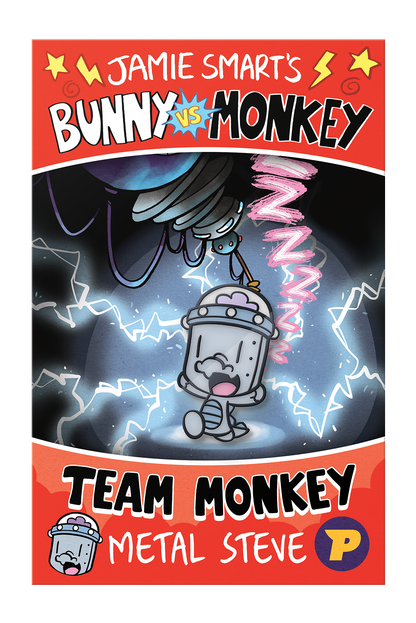 Bunny vs Monkey Metal Steve pin badge