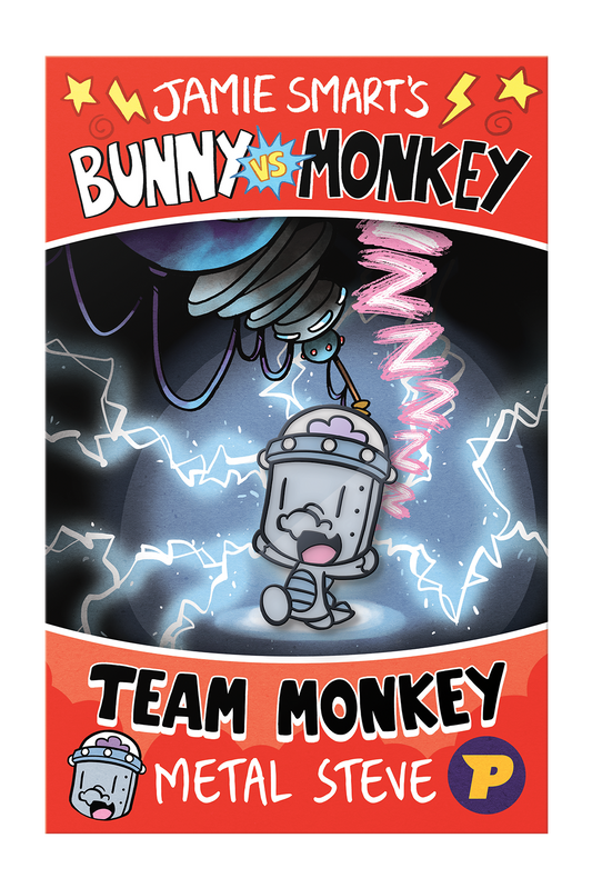 Bunny vs Monkey Metal Steve pin badge