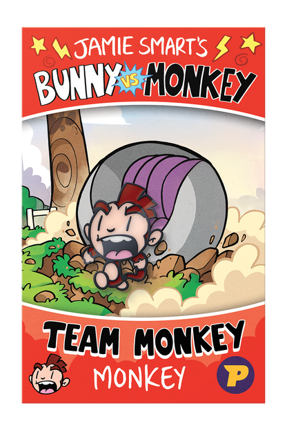 Bunny vs Monkey Monkey pin badge