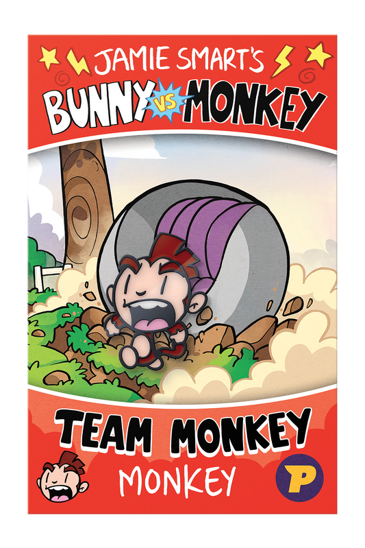 Bunny vs Monkey Monkey pin badge