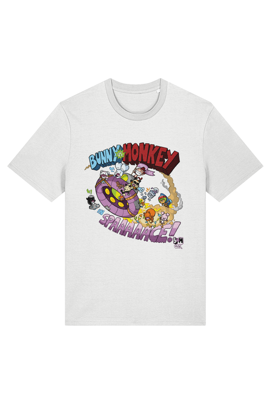 Bunny vs Monkey In Space adult t-shirt