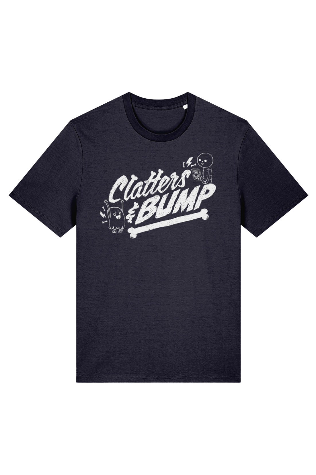 Clatters and Bump Vintage Distress adult t-shirt